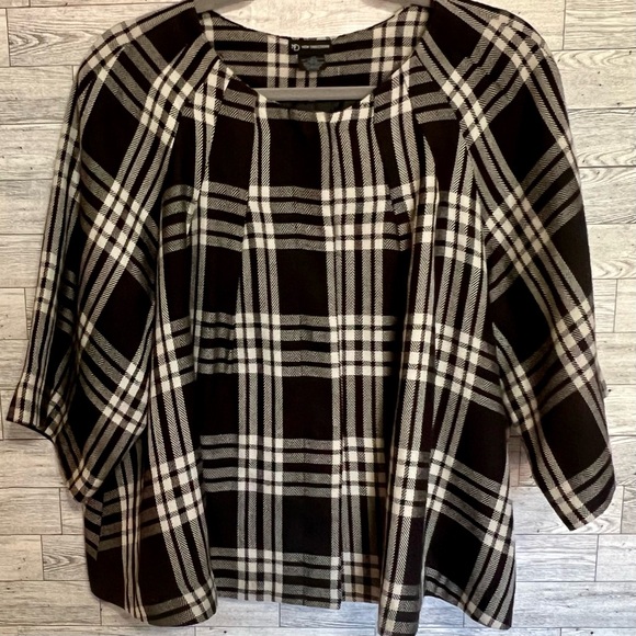 new directions Jackets & Blazers - Black & White Plaid Jacket - Size 14 Covered Snap Buttons by New Directions